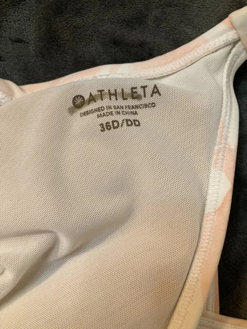 Athleta Women's White & Pink South Beach Wrap Halter Bikini Top - 36D